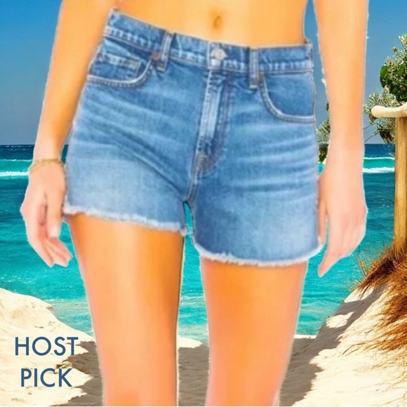 7 For All Mankind Pants - 7 for all Mankind High Rise Cut Off Denim Shorts in Desert Oasis 24